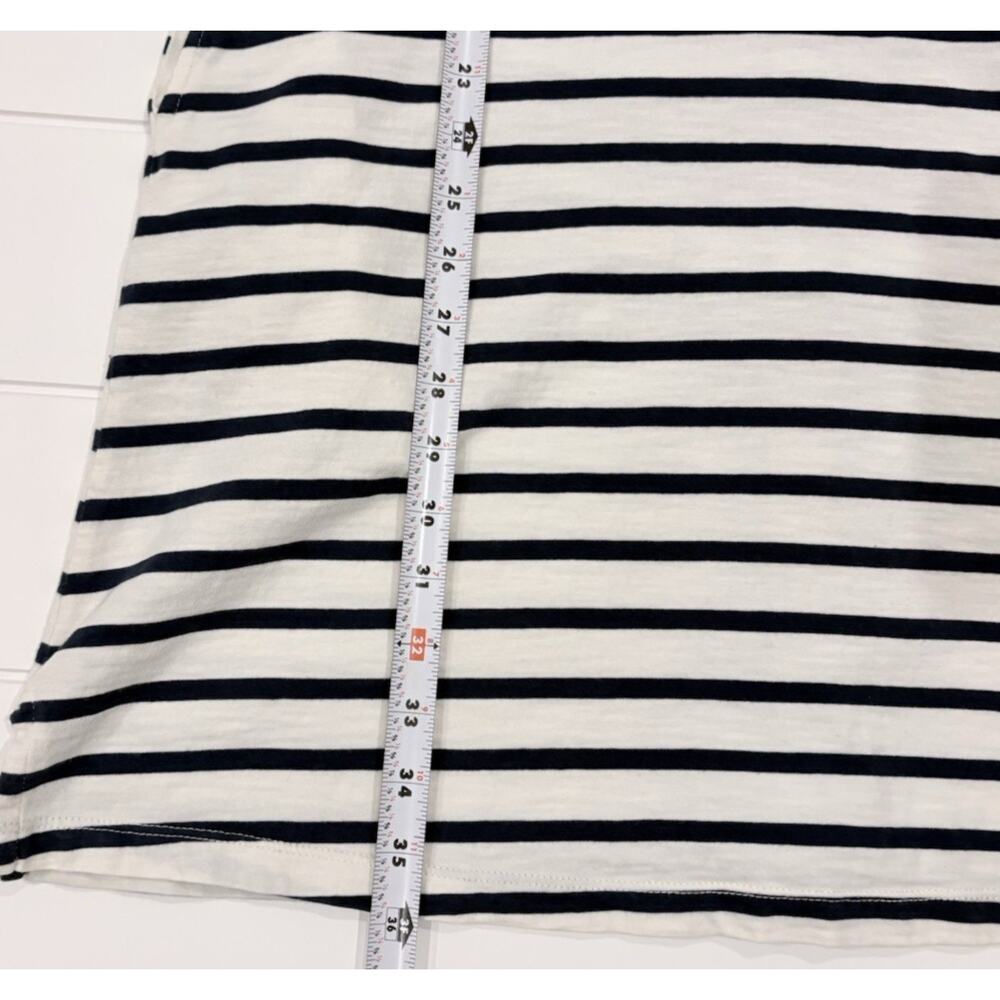 Faherty Merritt T-Shirt Dress Amagansett Stripe Organic Cotton Button Back L - Picture 16 of 16